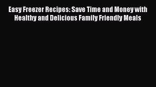 Easy Freezer Recipes: Save Time and Money with Healthy and Delicious Family Friendly Meals