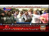 PIA employees staging dharna at Jinnah Terminal