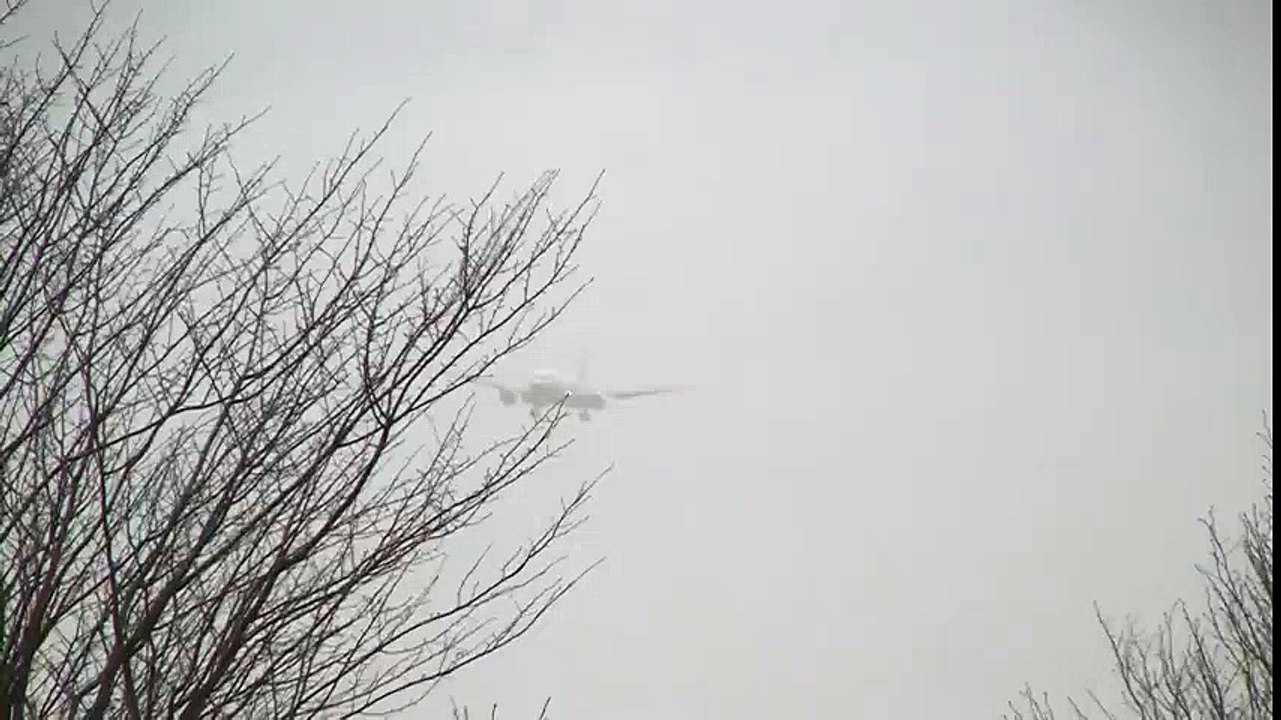 Storm!! Air China Boeing 777-200 Crosswind Landing at Narita  Crosswind Landing