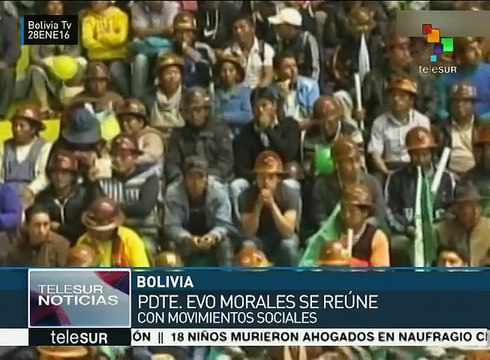 Pdte. Evo Morales se reúne con movimientos sociales en Oruro