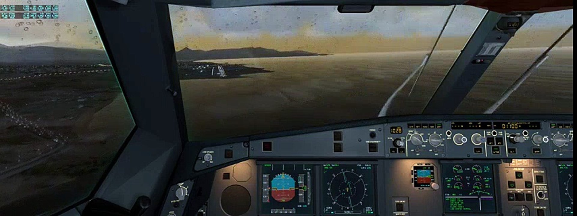 X-Plane 10 -  JARDesign Airbus A330 crosswind landing 32 knots  Crosswind Landing