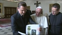 Leonardo DiCaprio speaks italian with the pope – video