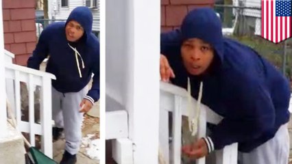 Mugger begs for his victim's mercy after breaking ankle while running away