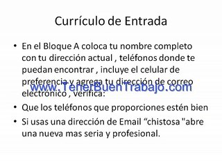Curriculo Para conseguir Empleo