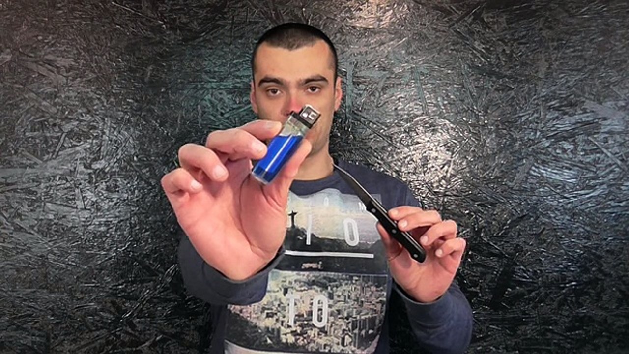Лайфхак!!!Точилка ножей из зажигалки