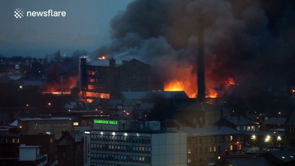 Huge mill fire blazes in Bradford
