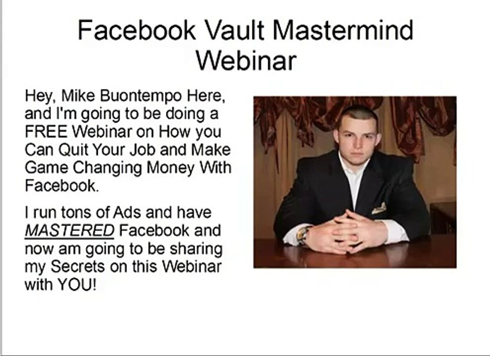 Facebook Vault Mastermind Webinar