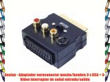 Dexlan - Adaptador euroconector macho/hembra 3 x RCA   S-V?deo Interruptor de se?al entrada/salida