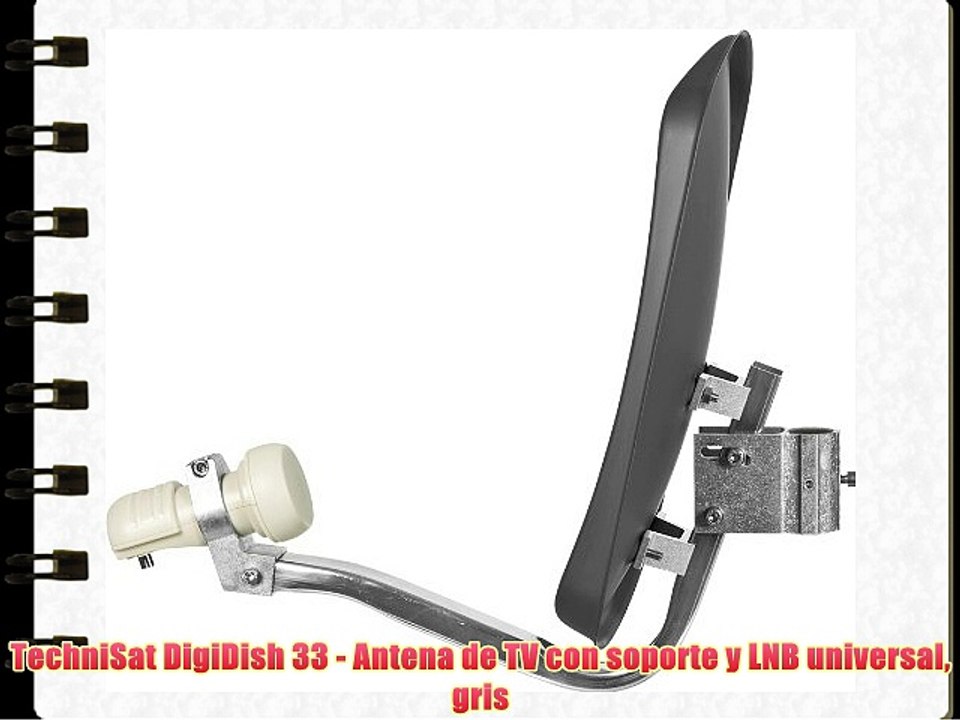 TechniSat DigiDish 33 - Antena de TV con soporte y LNB universal gris
