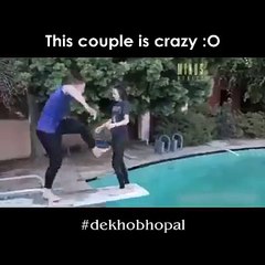 This couple is crazy WWE fan   Please do not try this at home.
