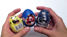 SpongeBob, Star Wars and Mickey Mouse Kinder Surprise Chocolate Eggs Unwrapping - kidstvsongs