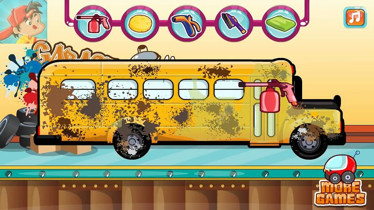 Okul Ototbüsü Yıkama Oyunu,Çizgi Film,Eğitici,Öğretici,Çocuklar İçin