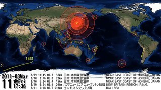 Animated Map of 2011 Worldwide Earthquake Activity  Disastrous Earthquakes