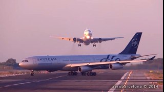 [FULL HD] UTair Aviation 767-300 NEAR MISS? GO AROUND at Barcelona-El Prat Big Planes