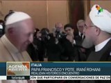 Histórica reunión entre Papa Francisco y Rouhaní, presidente de Irán