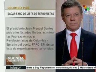 Santos pide a EE.UU. sacar a las FARC de lista de terrorismo