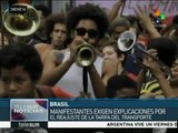 Brasil: marchan en Sao Paulo contra subida en la tarifa del transporte