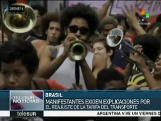 Brasil: marchan en Sao Paulo contra subida en la tarifa del transporte
