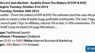 Josh Bartlett - Audello (From The Makers Of EVP & EVS) Launch Affiliate Program JV Invite