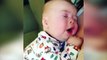 Adorable moment 4-month-old baby boy says _oh no_ after sneezing