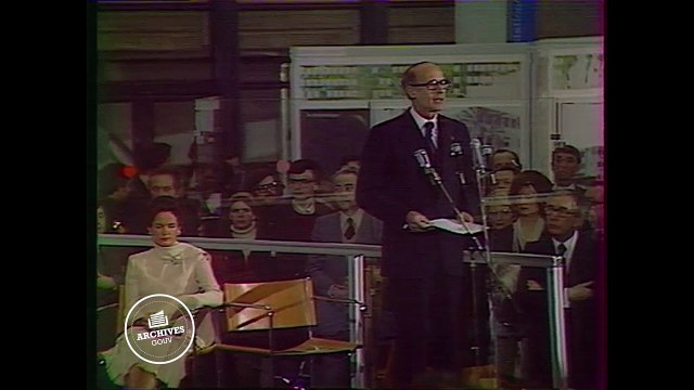 #ArchivesGouv - 31 Janvier 1977, le président Valéry Giscard d'Estaing inaugure le Centre Pompidou à Paris