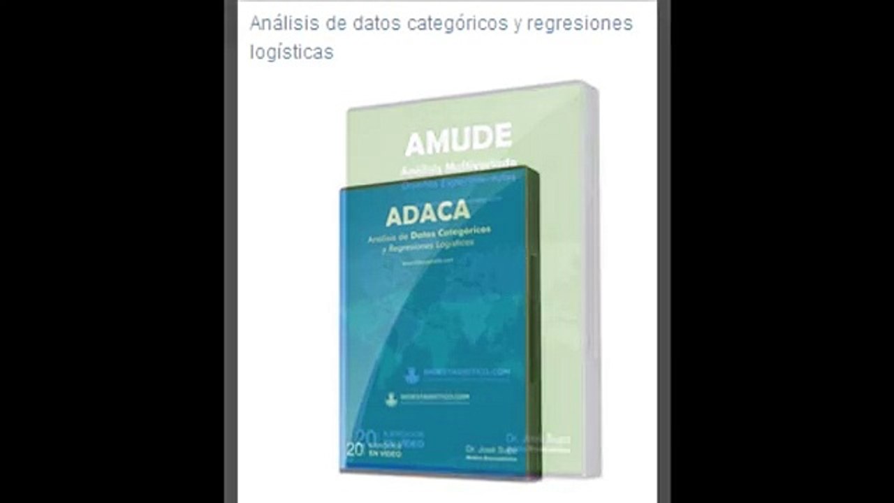 La colección completa de BIOESTADISTICO esta compuesta por 12 cursos.