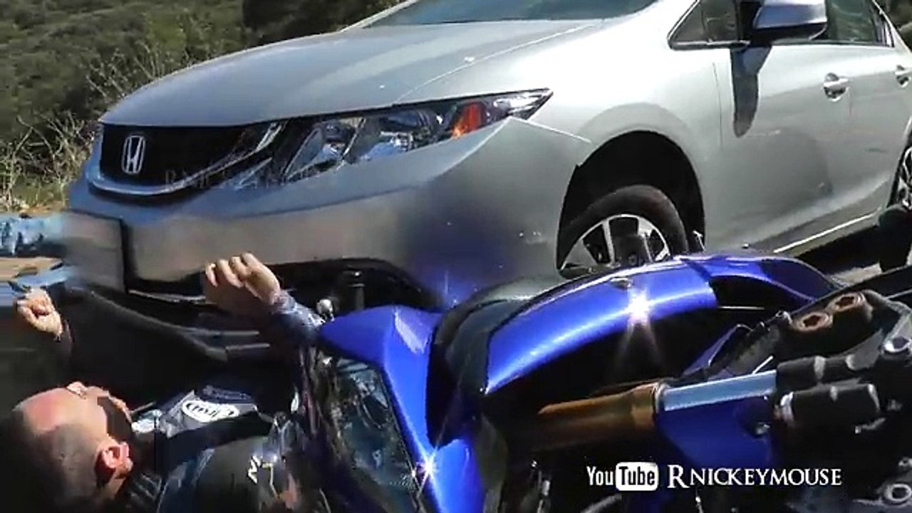 Motorcycle Head on Collision with Car