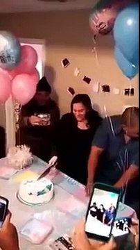 Gender Reveal Dad surprised with baby's gender 1/17/2016