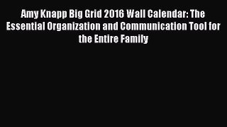 Amy Knapp Big Grid 2016 Wall Calendar: The Essential Organization and Communication Tool for