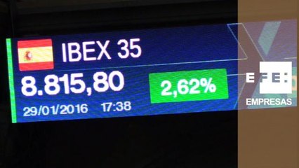 La Bolsa española suma un 2,62% al cierre de la ultima jornada de enero