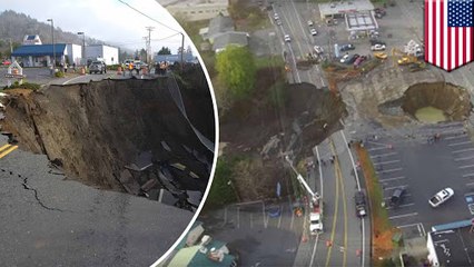 Monster sinkhole devastates Oregon highway causing closure