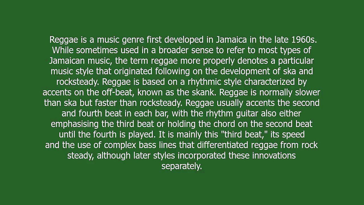 Reggae meaning and pronunciation