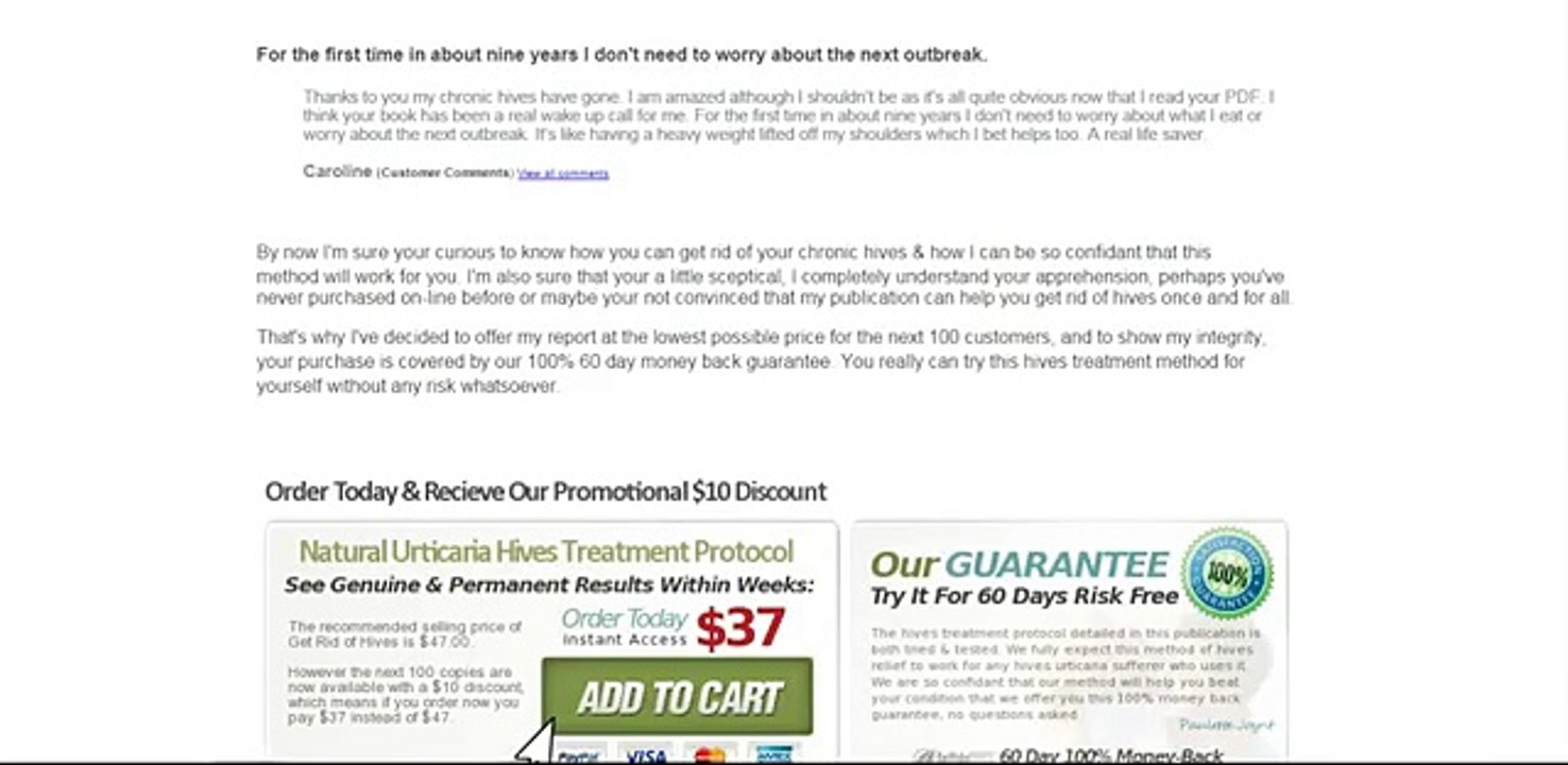 Get rid of hives – Natural urticaria,Hives Treatment