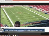 Broncos logo painted in BOTH end zones at Super Bowl 50 stadium