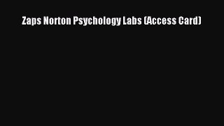 Zaps Norton Psychology Labs (Access Card)  Free Books