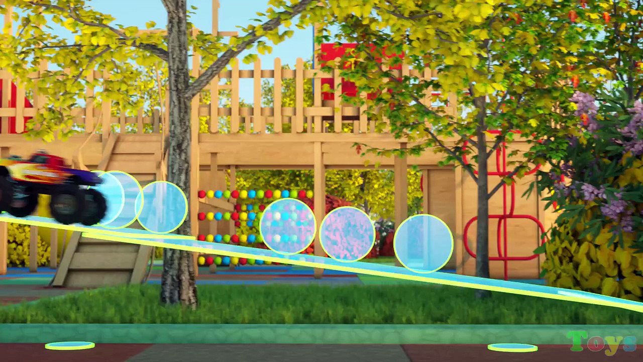 Learn 2D and 3D Shapes And Race Monster Trucks - TOYS (FULL CARTOON) | Videos For Children