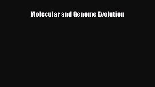 Molecular and Genome Evolution Read Online PDF