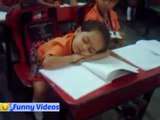 Funny girl video sleeping in class