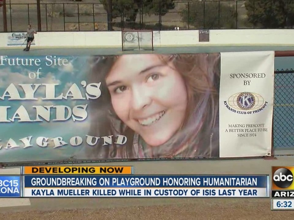 Groundbreaking on playground honoring Arizona humaritan