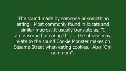om nom nom nom meaning and pronunciation
