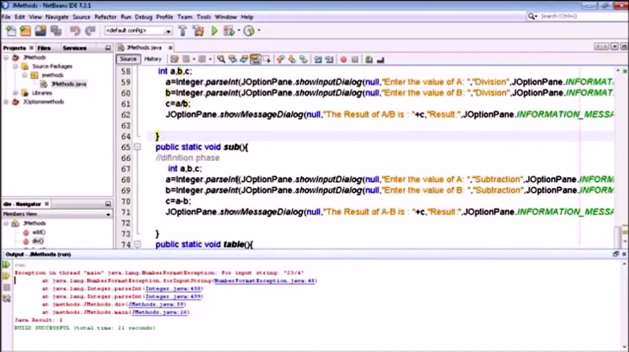 Practical on Method Creation Using IF and Exception _ JAVA
