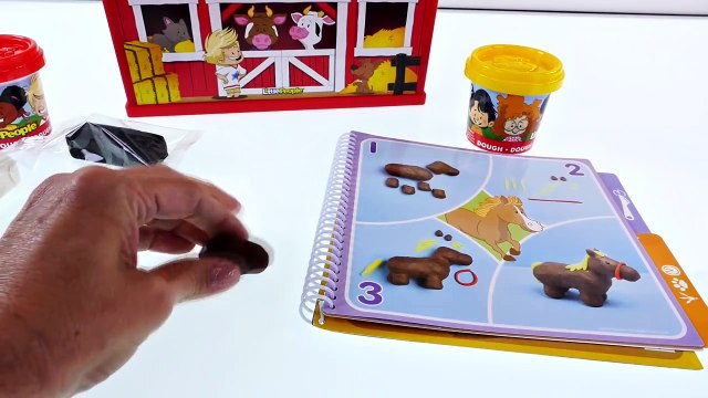 Dough Farm Animal Case Play Doh Learning Colors and Shapes with Little People Toys