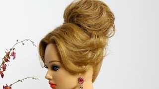 Wedding prom updo. Hairstyle for medium hair