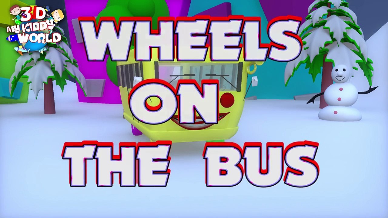 Funny Wheels On The Bus Nursery Rhymes in 3D