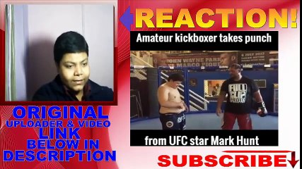 Amateur Kickboxer Takes Punch From UFC Star Mark Hunt REACTION!