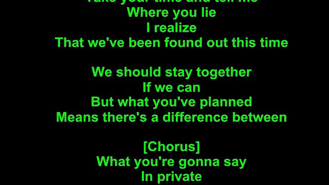 Dusty Springfield – In Private Lyrics