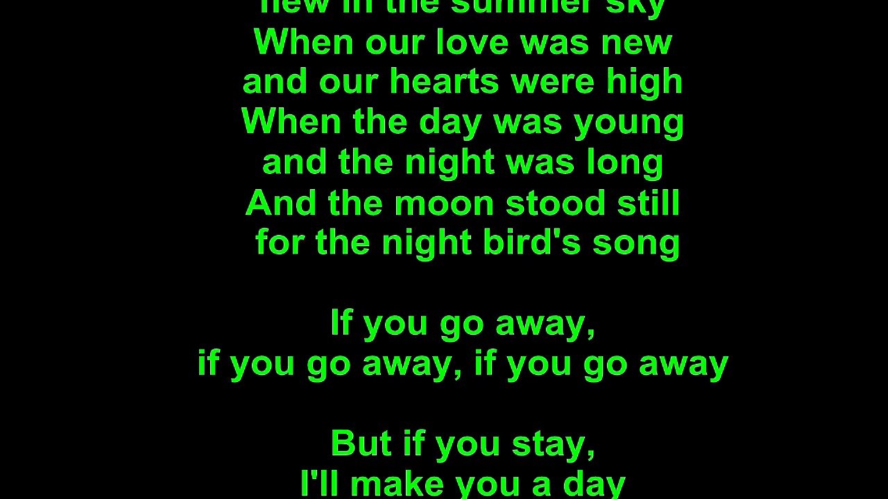 Dusty Springfield – If You Go Away Lyrics