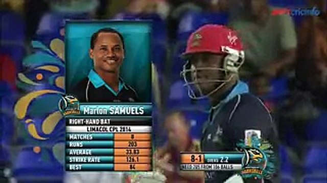 Marlon Samuels 106 Guyana Amazon Warriors vs Antigua Hawksbills 22nd CPL T20 Match 2014