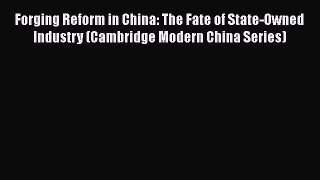 PDF Download Forging Reform in China: The Fate of State-Owned Industry (Cambridge Modern China
