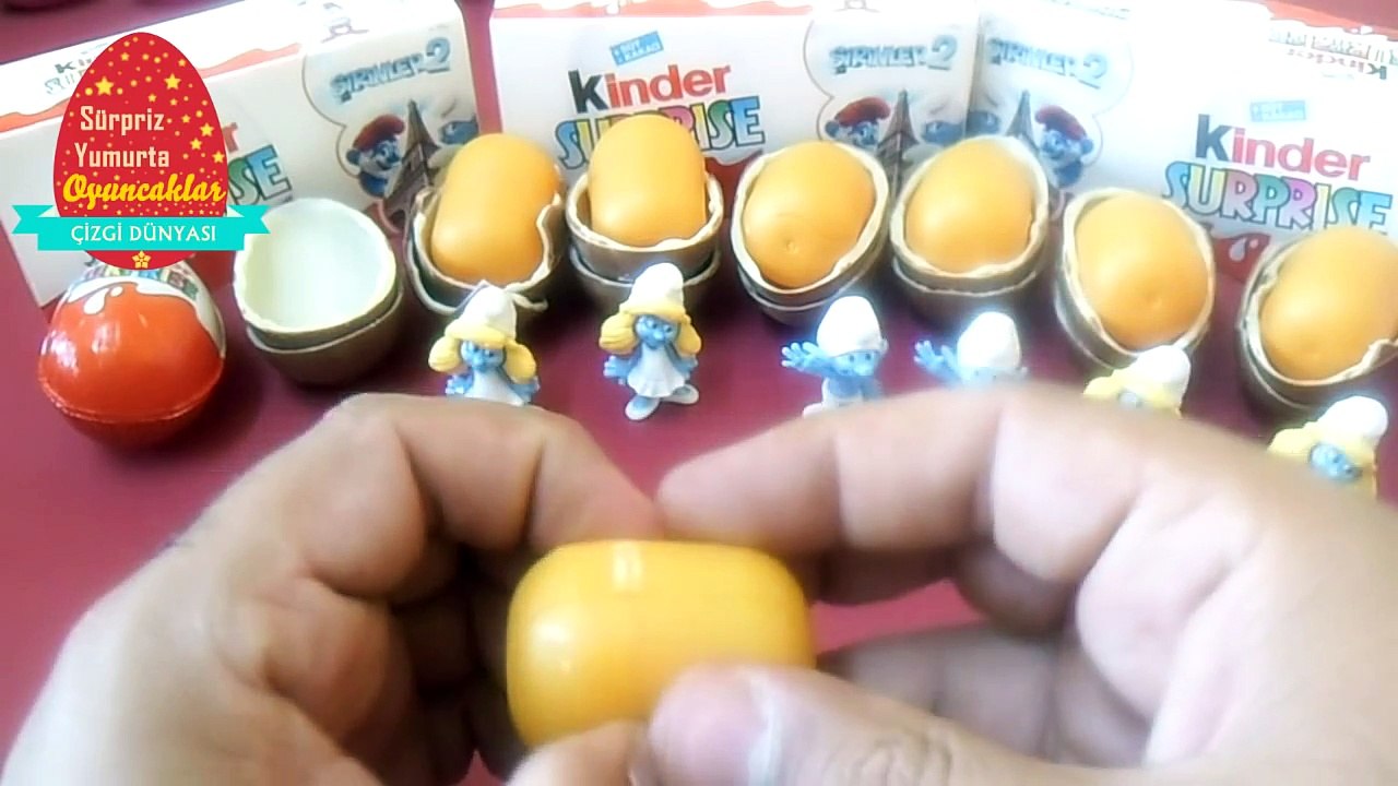 3 Tane Kinder Surprise ve 1 Tane Mega Sürpriz Yumurta Şirinler 2 Filmi Figürlü Süpriz Yumu
